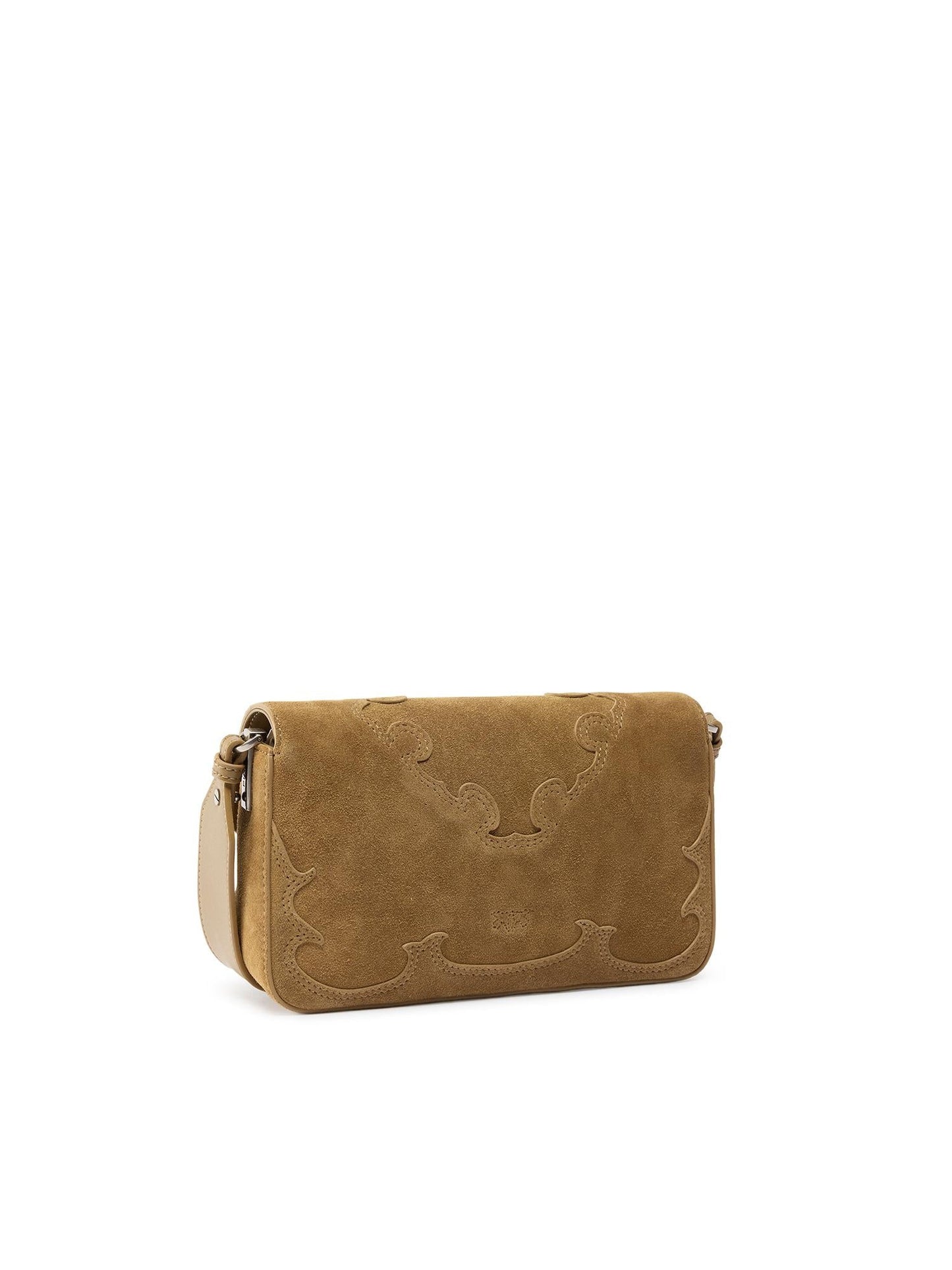 Borsa a spalla Mini Love Bag One Slouchy in suede con intarsi