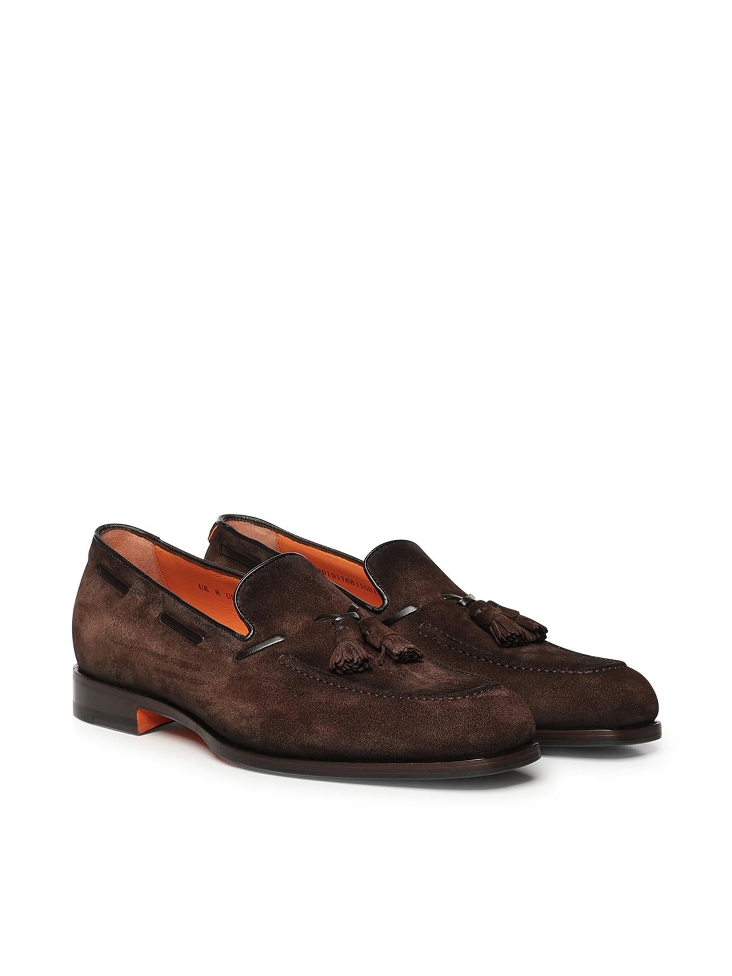 Mocassino con nappine in pelle e suede