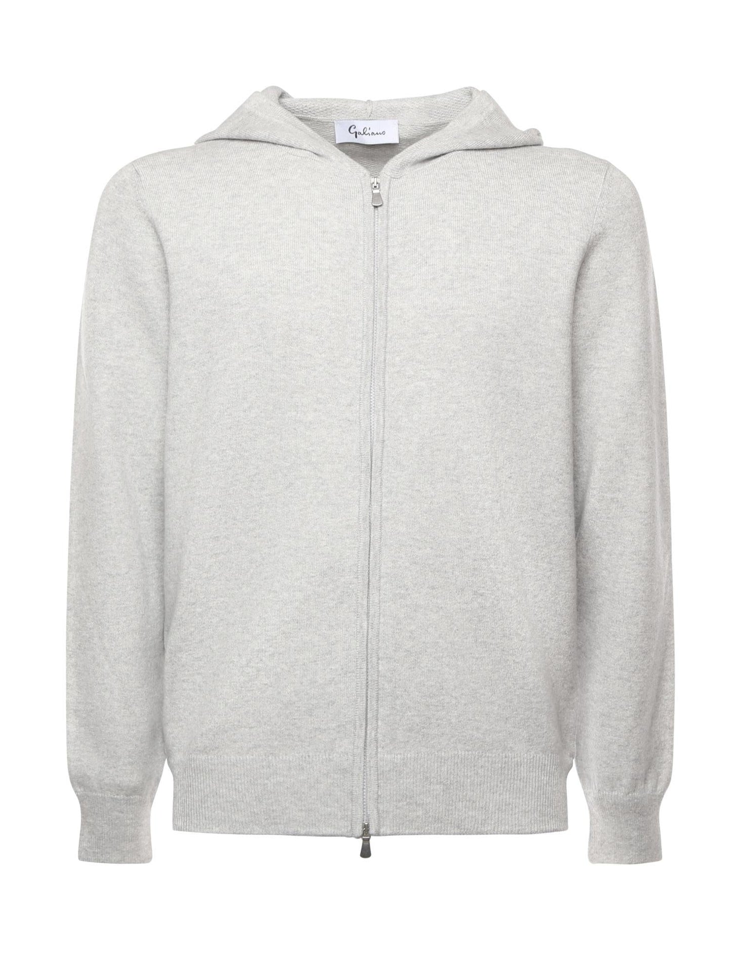 Felpa con zip in lana e cashmere