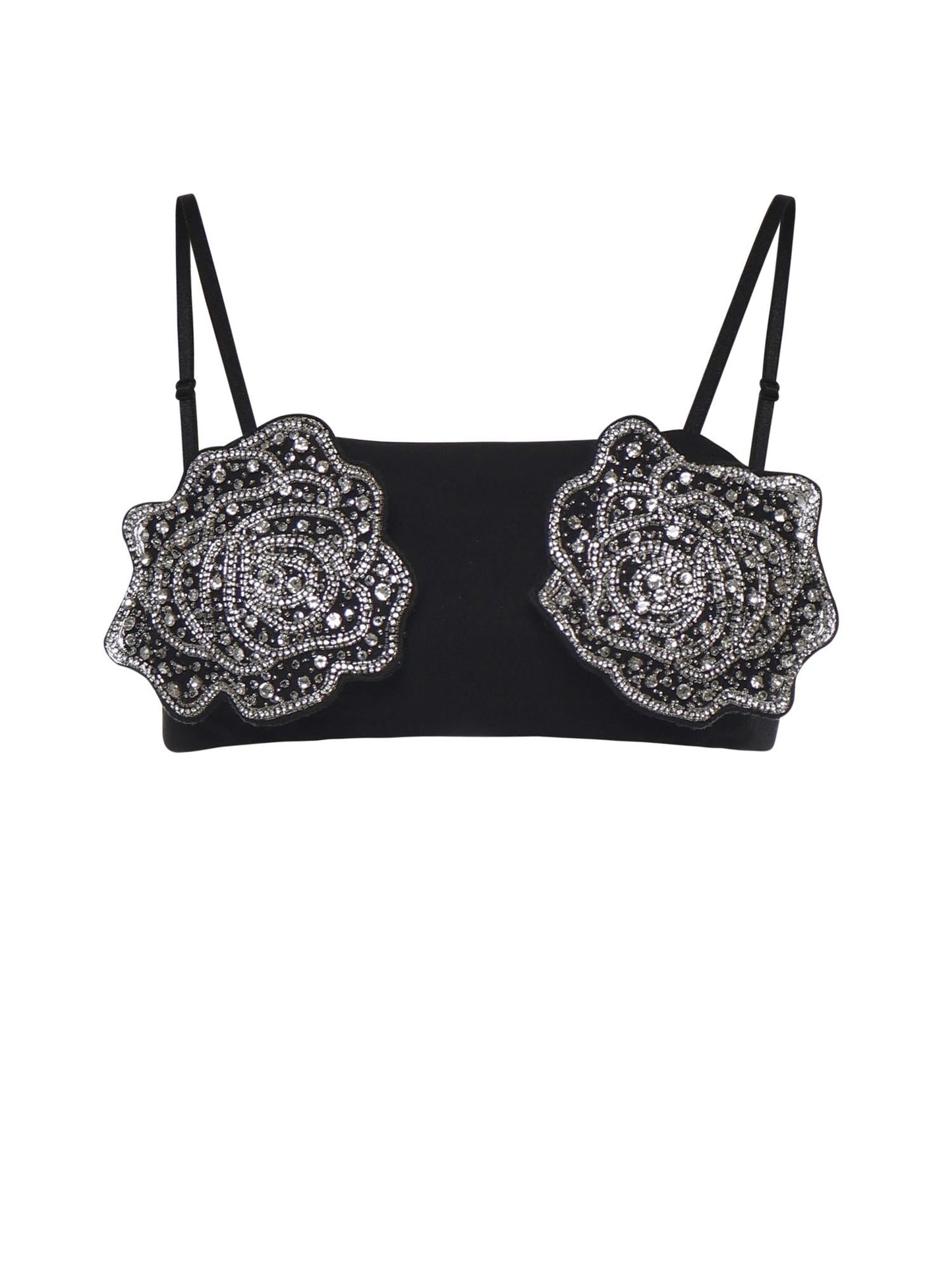 Reggiseno con rose gioiello ricamate