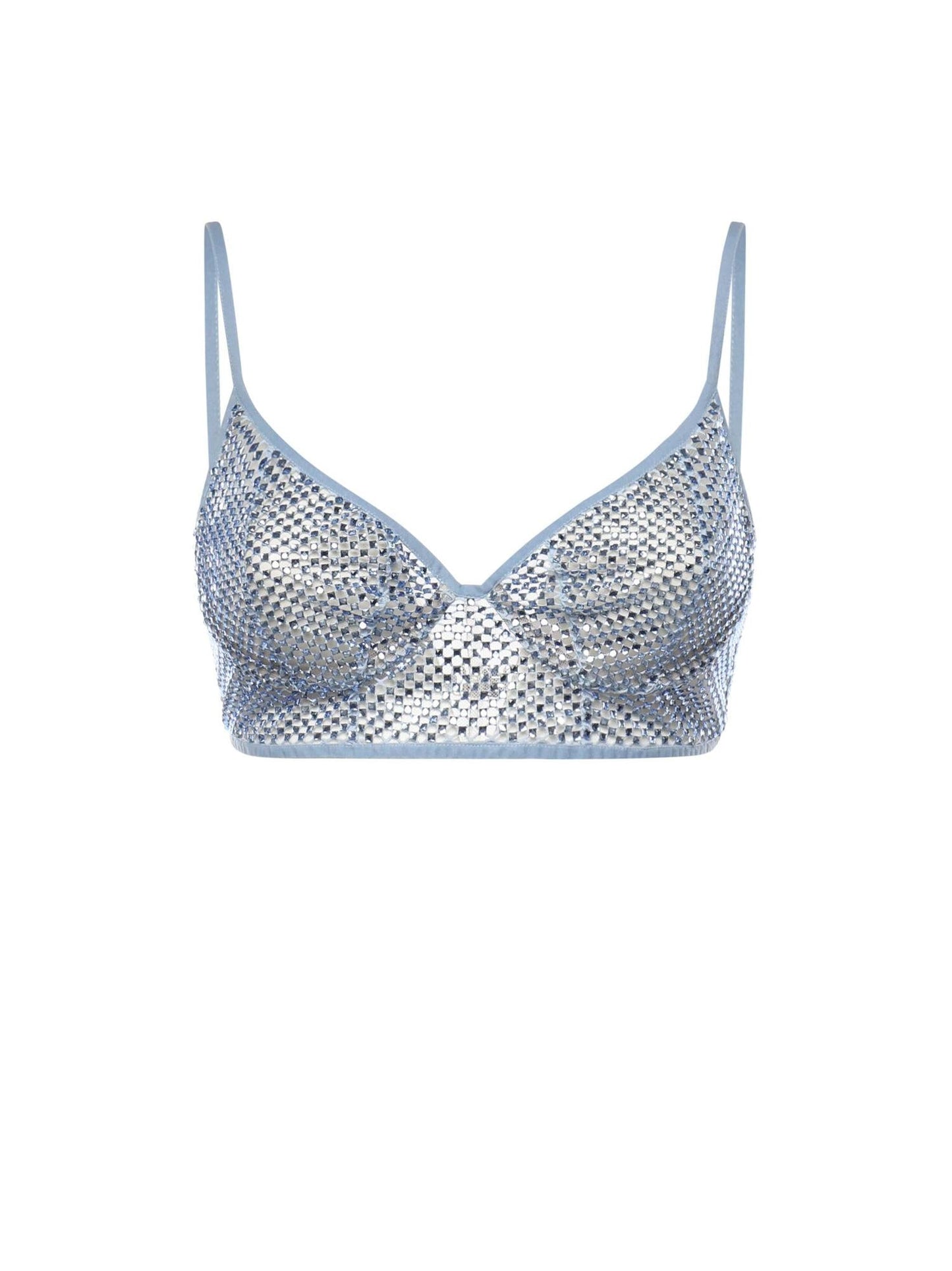 Top in rete con strass