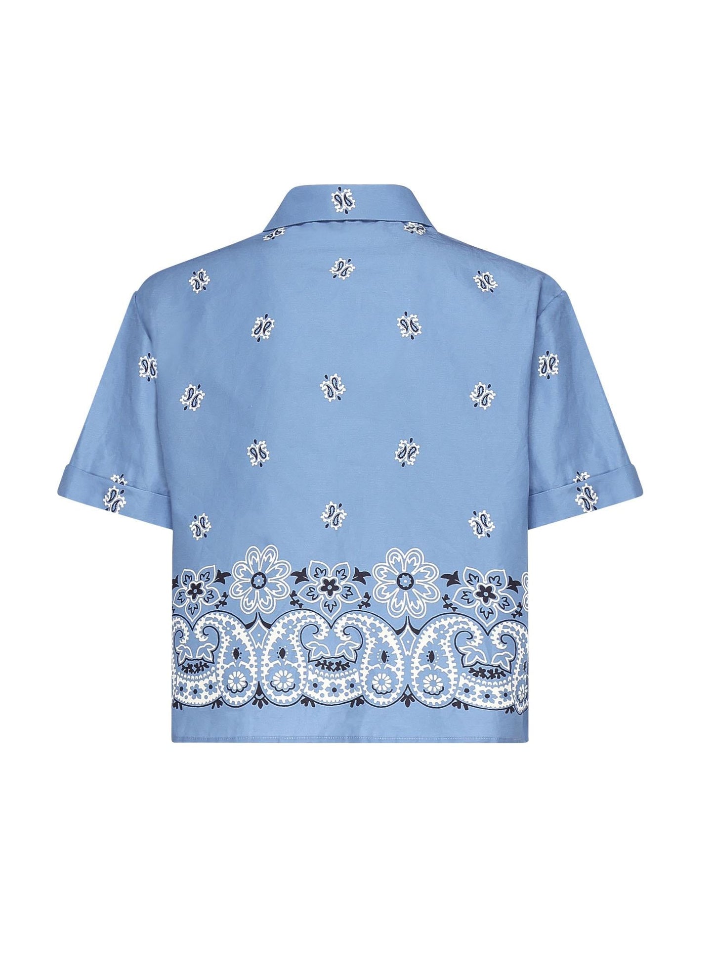 Camicia in popeline fiammato con stampa