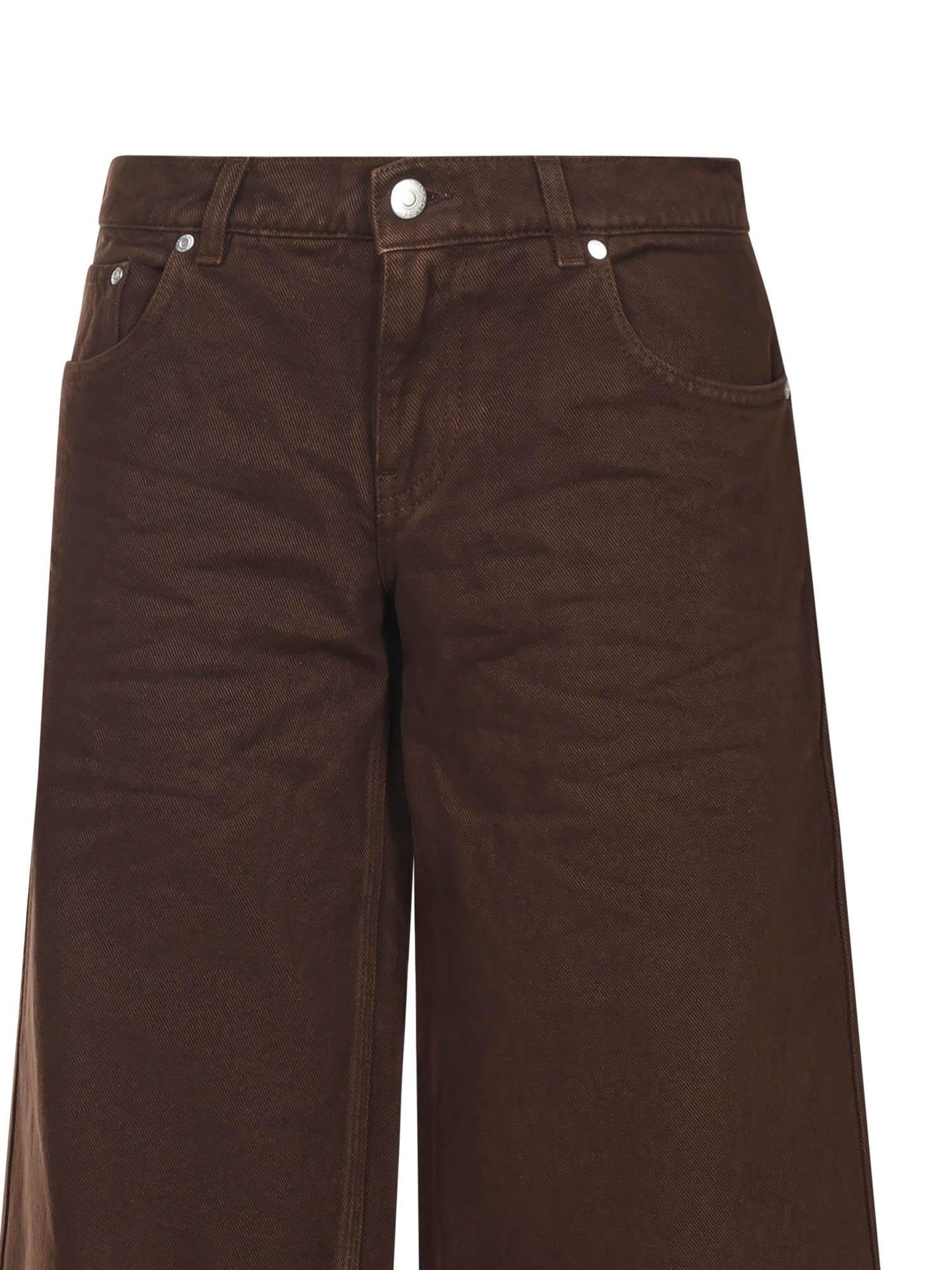 Jeans in denim con gamba larga