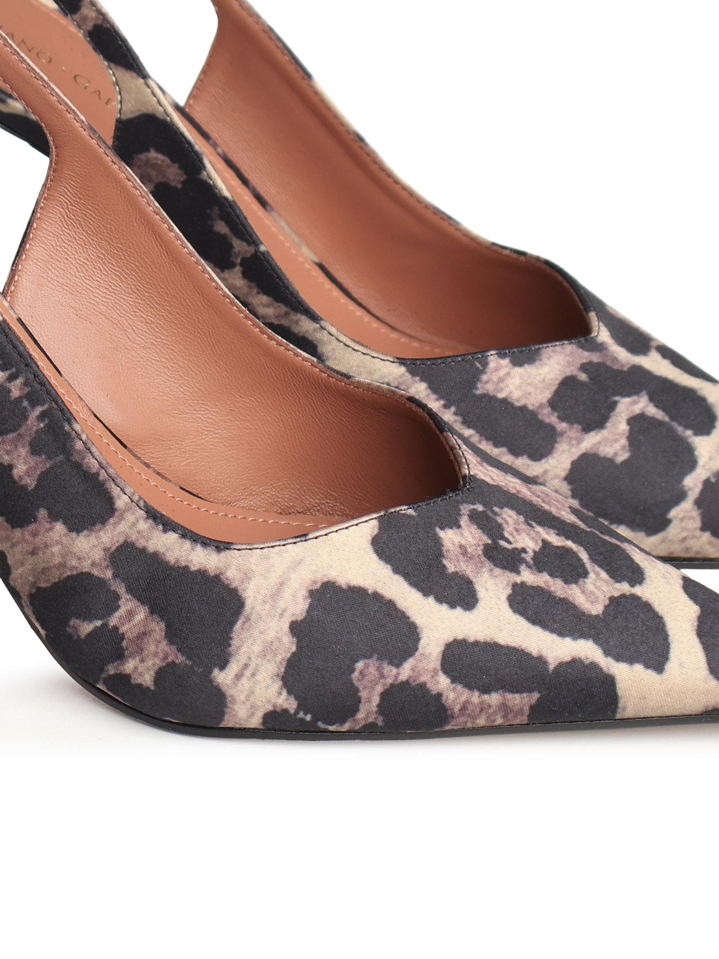 Décolleté slingback Holly in raso stampa animalier