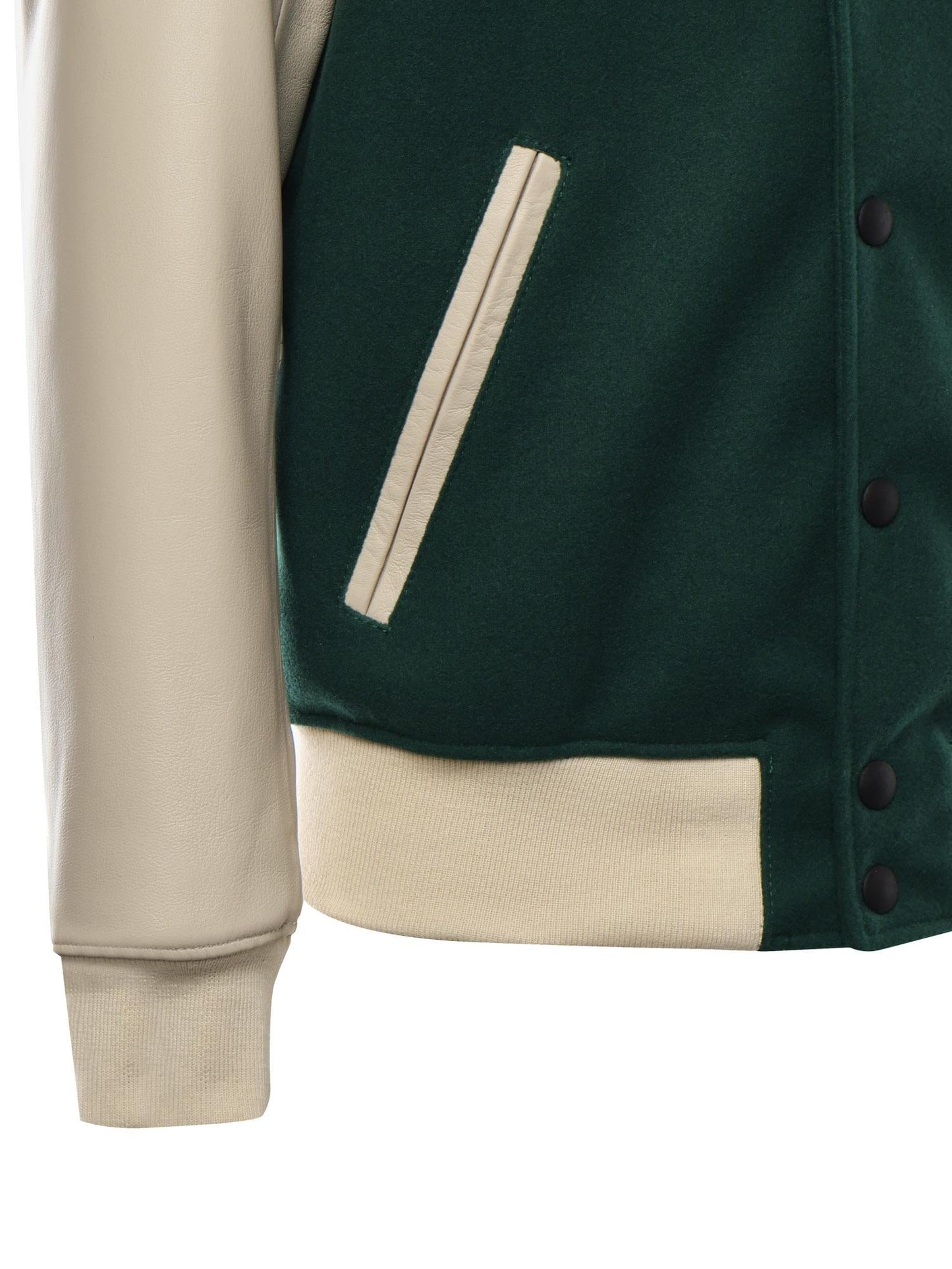 Bomber Varsity in nappa e tessuto