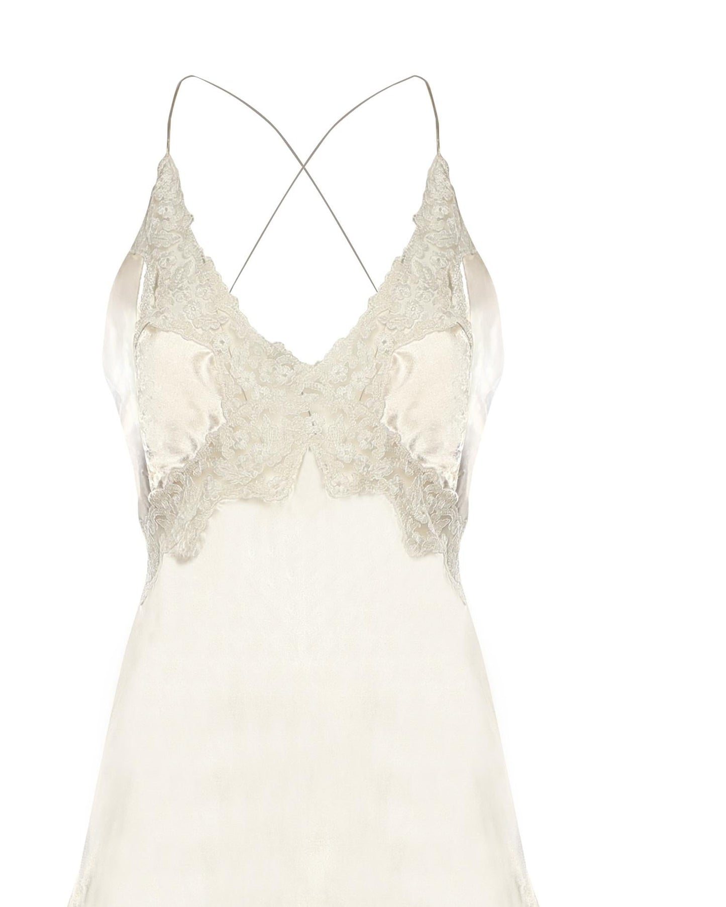 Top in raso con pizzo
