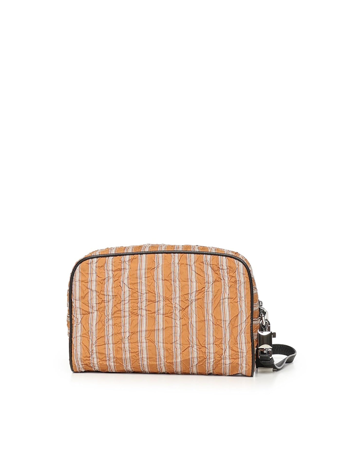 Borsa a mano in tessuto froissé e pelle