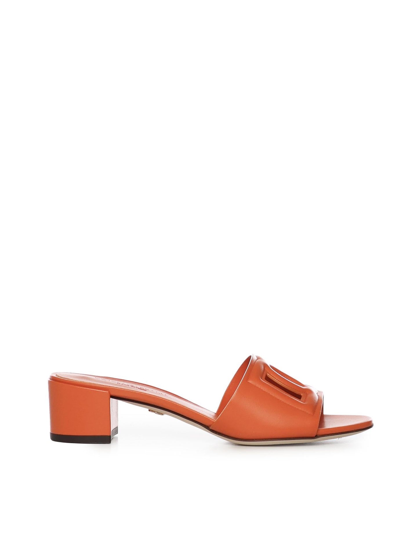 Slide in pelle di vitello con logo