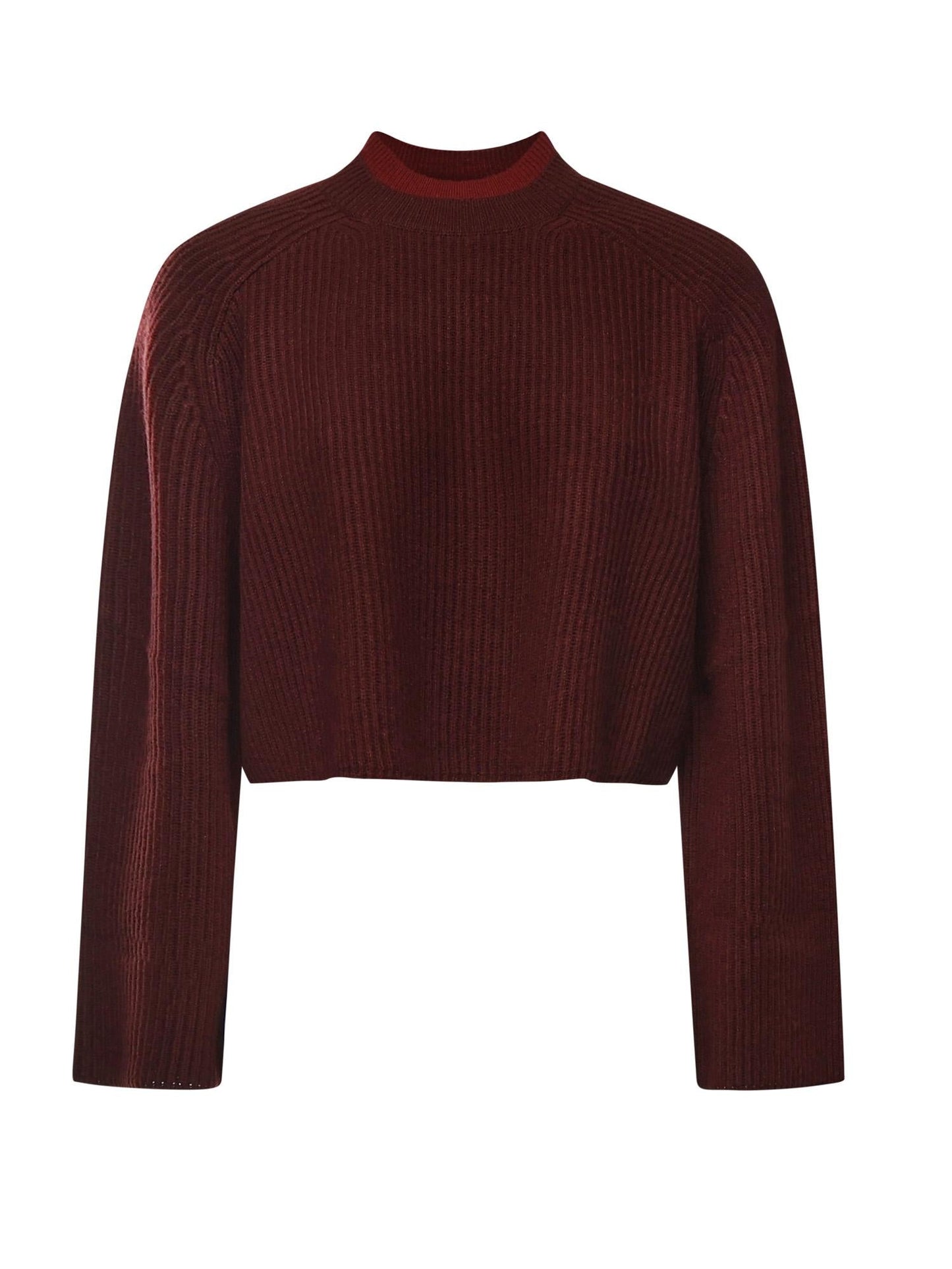 Maglia cropped in lana e cashmere