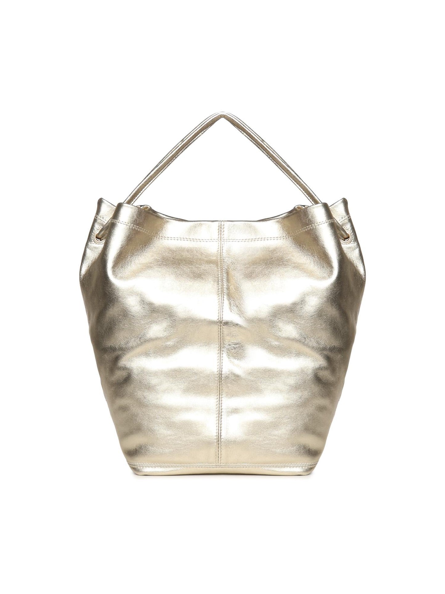 Borsa a spalla in pelle effetto metallizzato