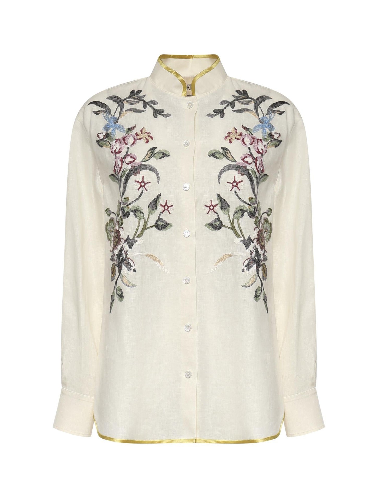 Camicia in lino ricamata