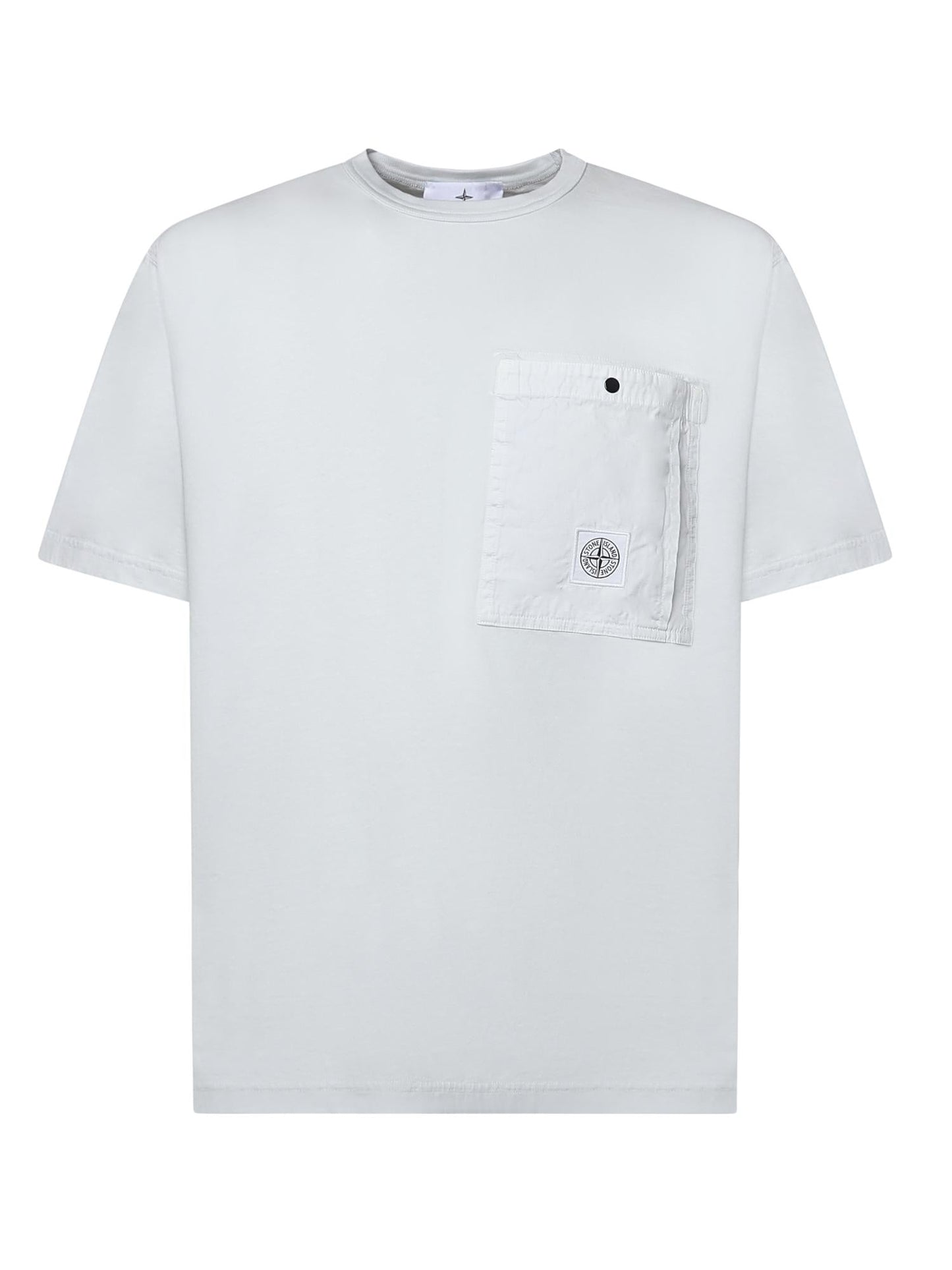 T-shirt con tasca sul petto in jersey di cotone