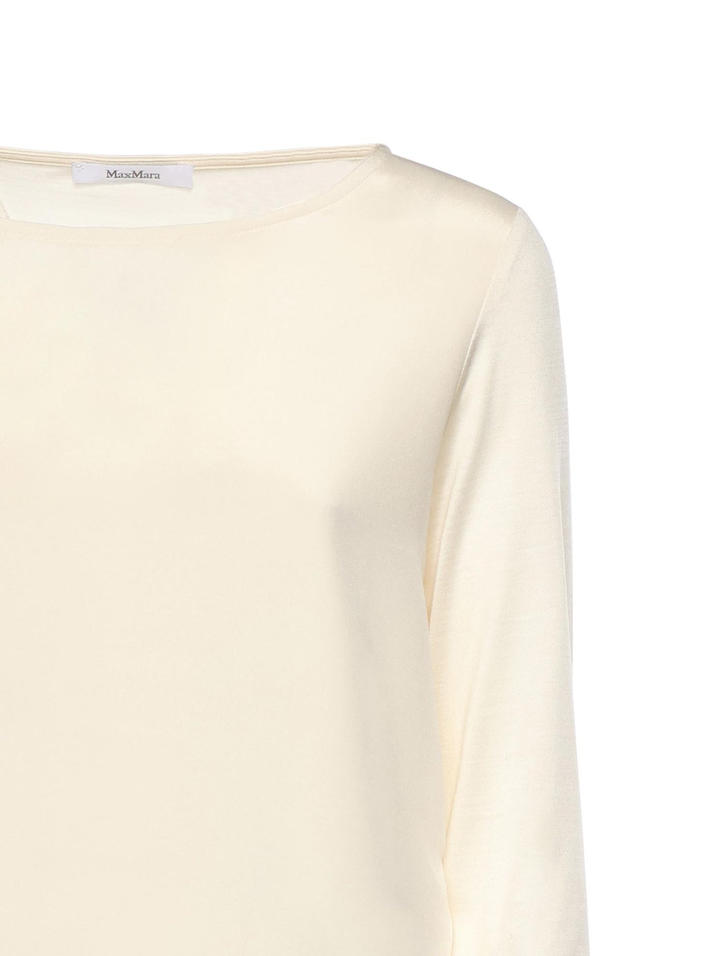 T-shirt in crêpe de Chine di seta e jersey