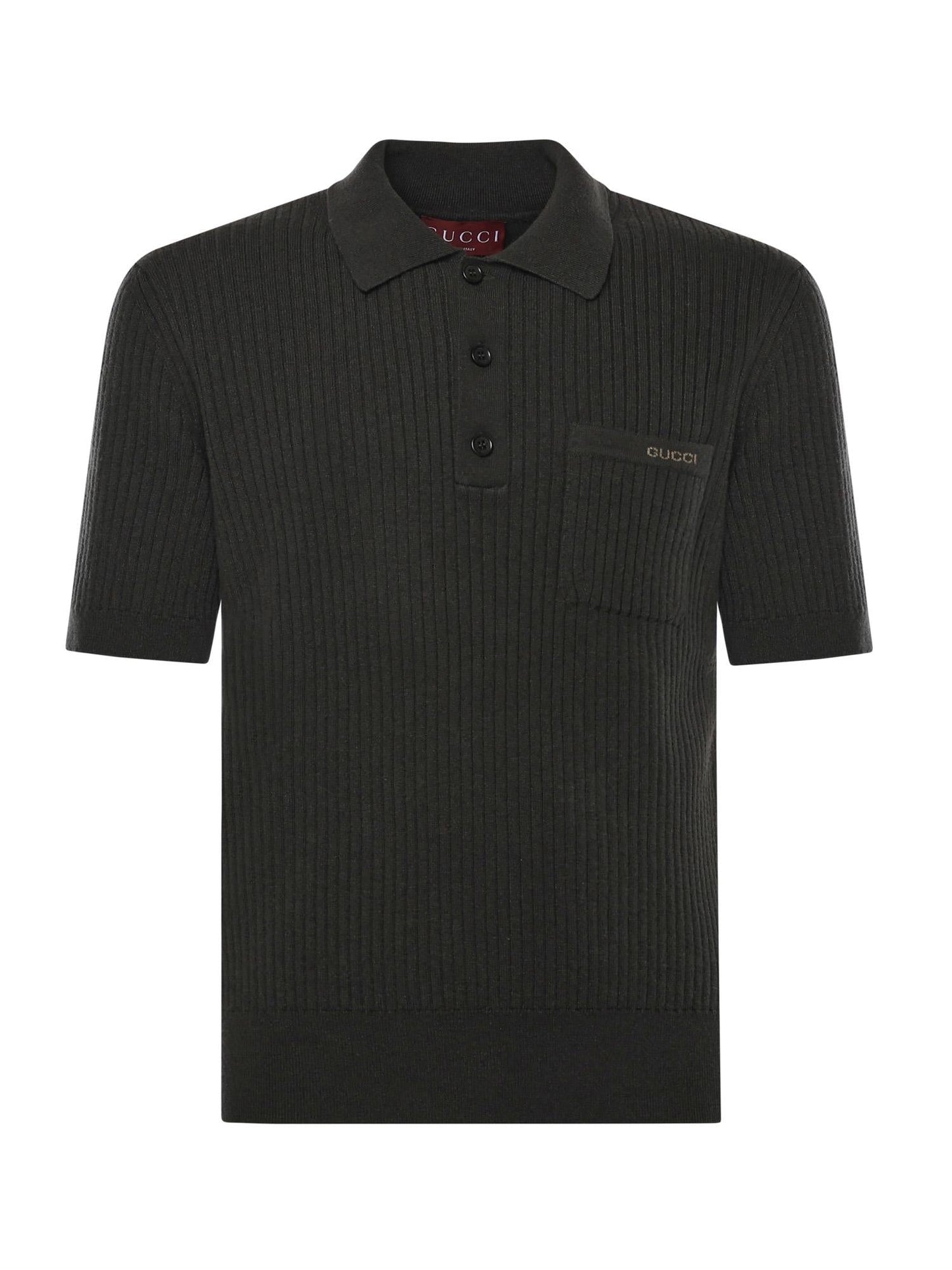 Polo in maglia di lana e cashmere a coste