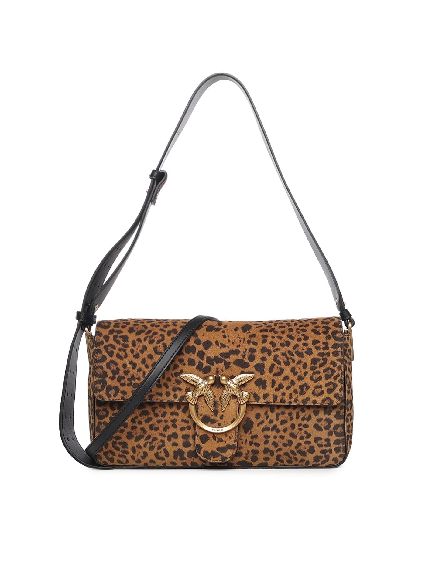 Borsa a spalla media Love Bag One Slouchy in suede leopardato