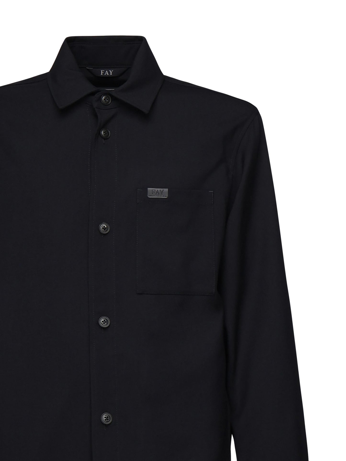 Giacca camicia in tela di lana