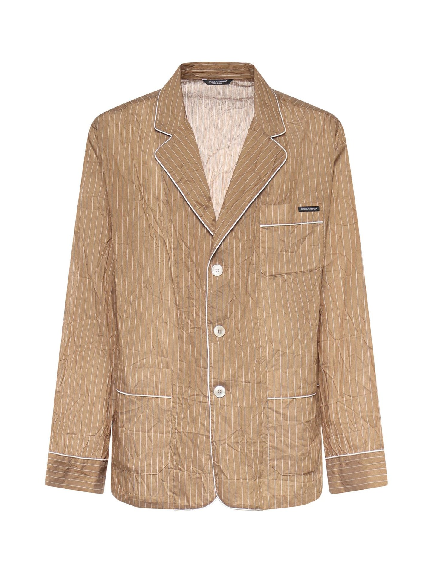 Vestaglia Vanity a camicia in tessuto rigato froissé