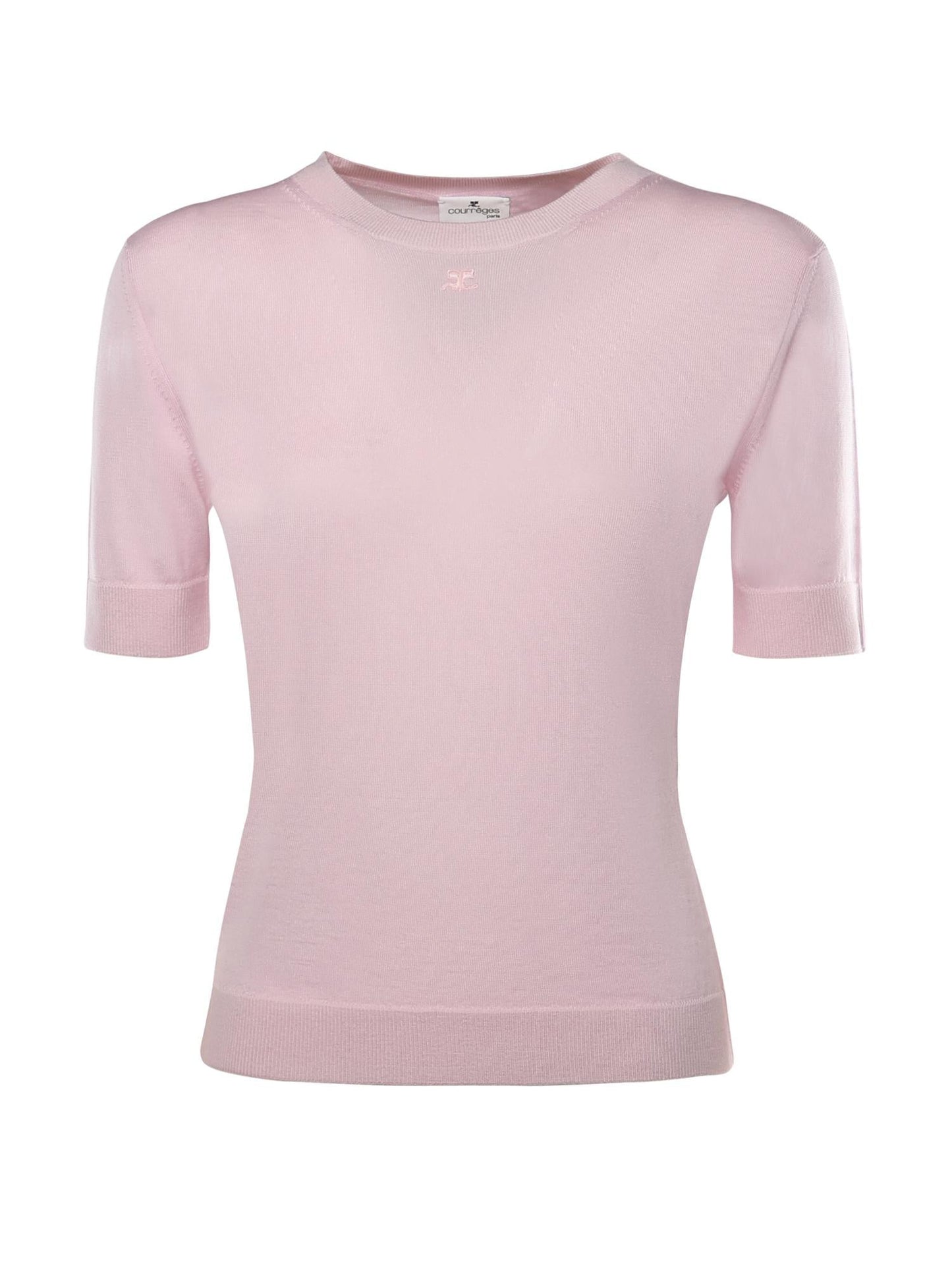 Top in lana con logo