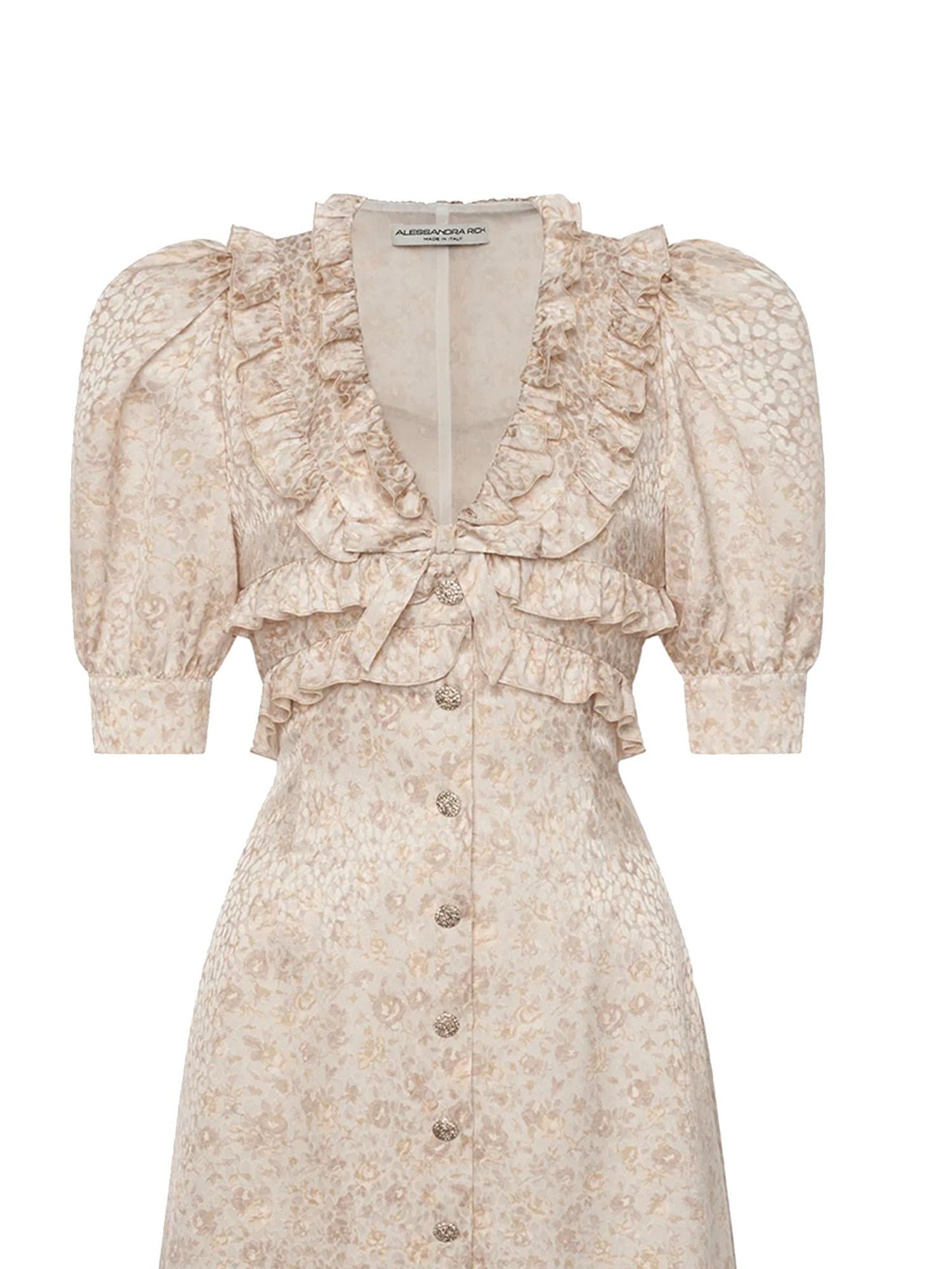 Mini abito in jacquard di seta stampata