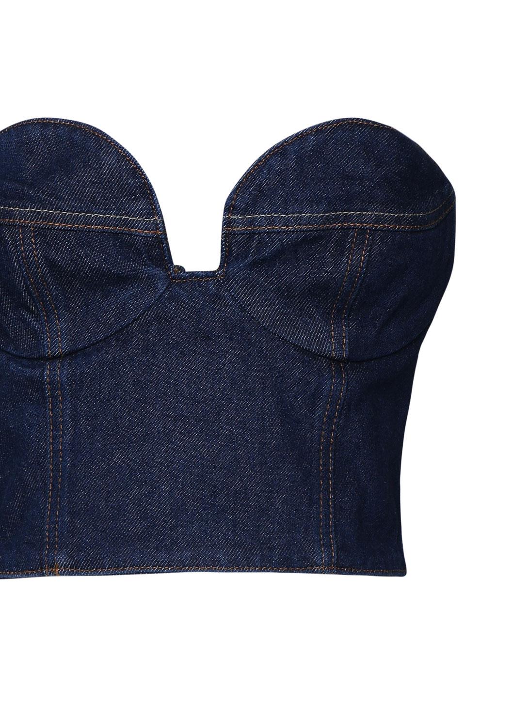 Top a cuore in denim