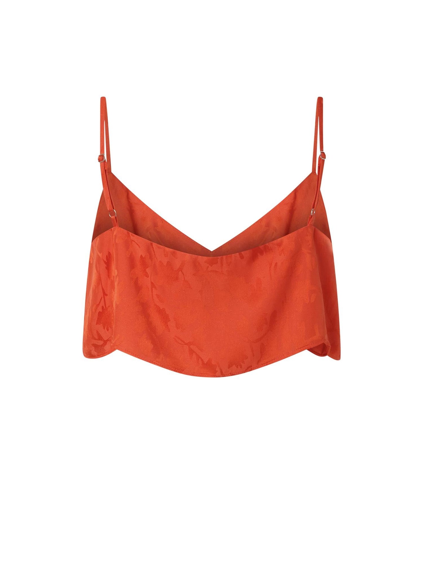 Top cropped jacquard con spalline sottili