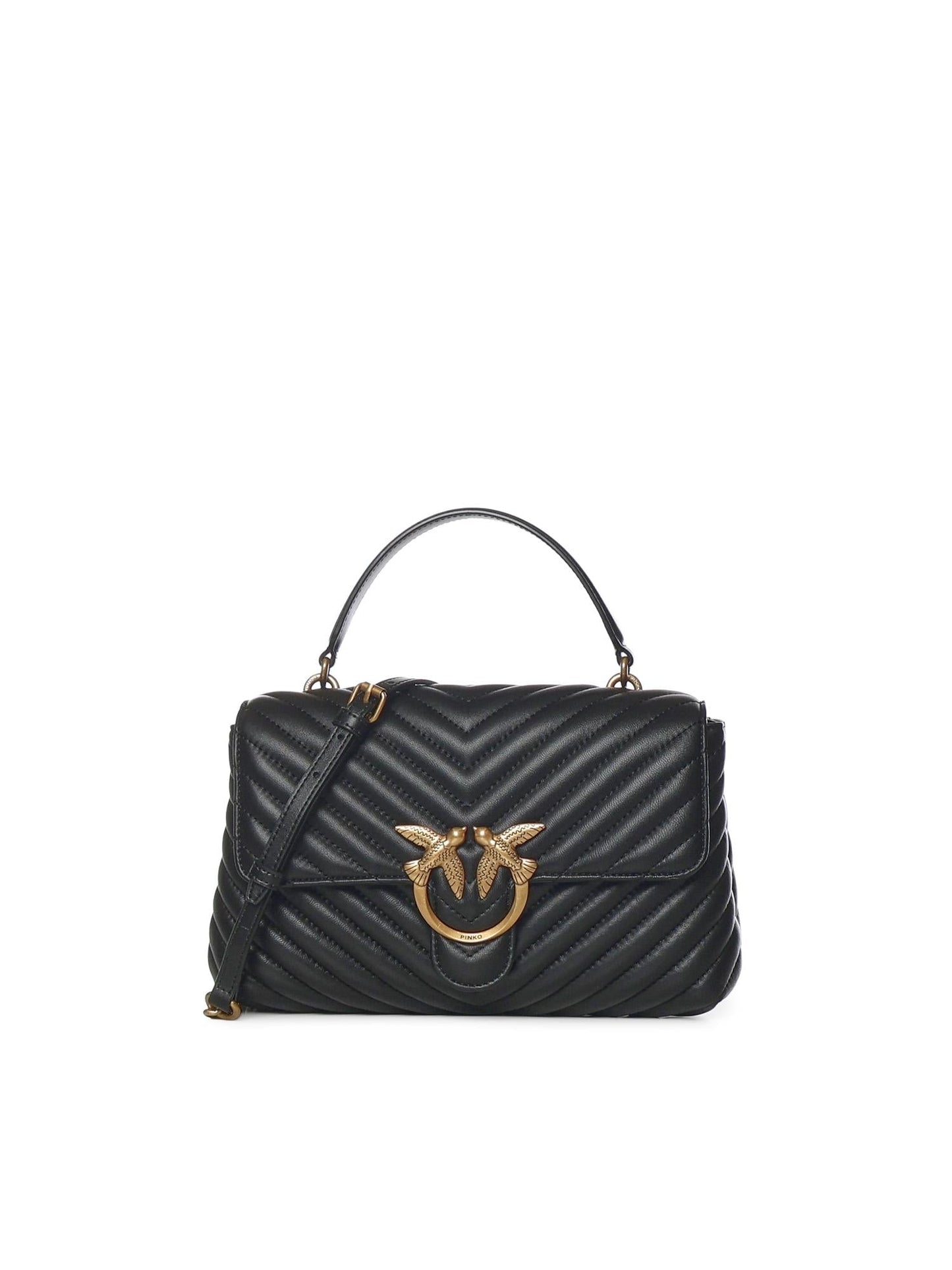 Borsa a mano media Love Bag Puff Chevron in nappa