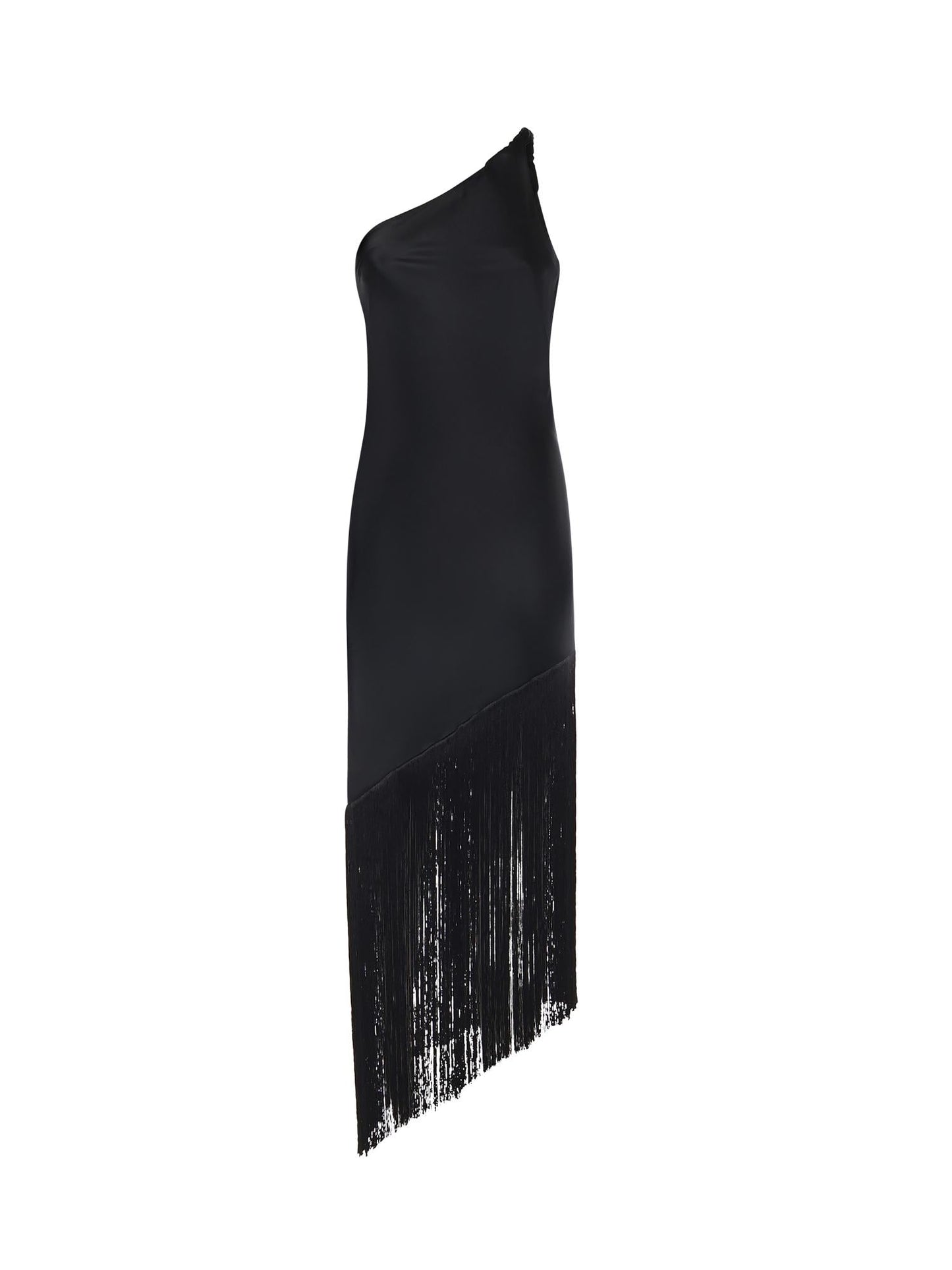Abito in satin con frange