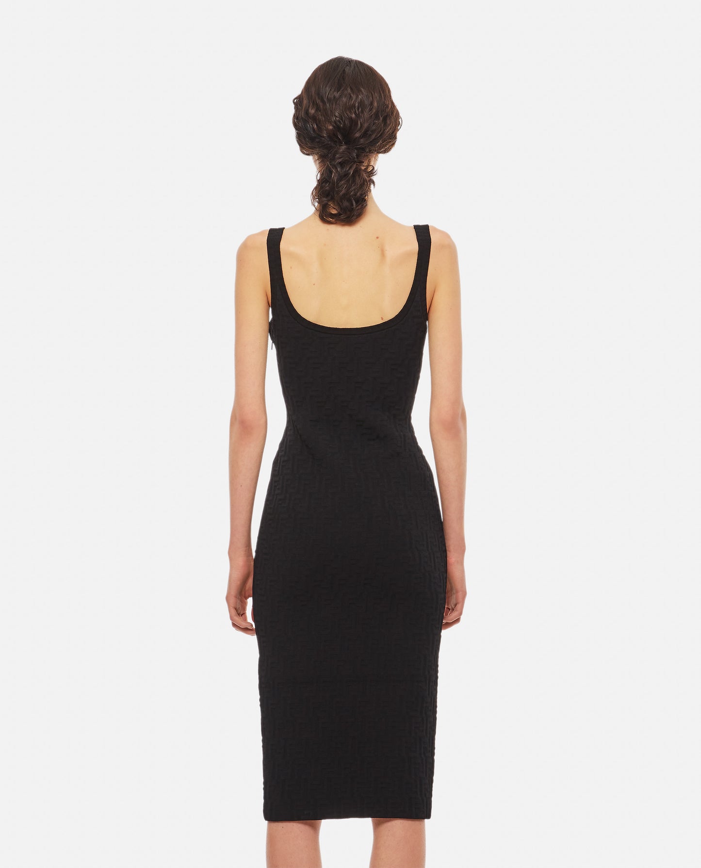FF EMBOSSED KNITTED VISCOSE MIDI DRESS