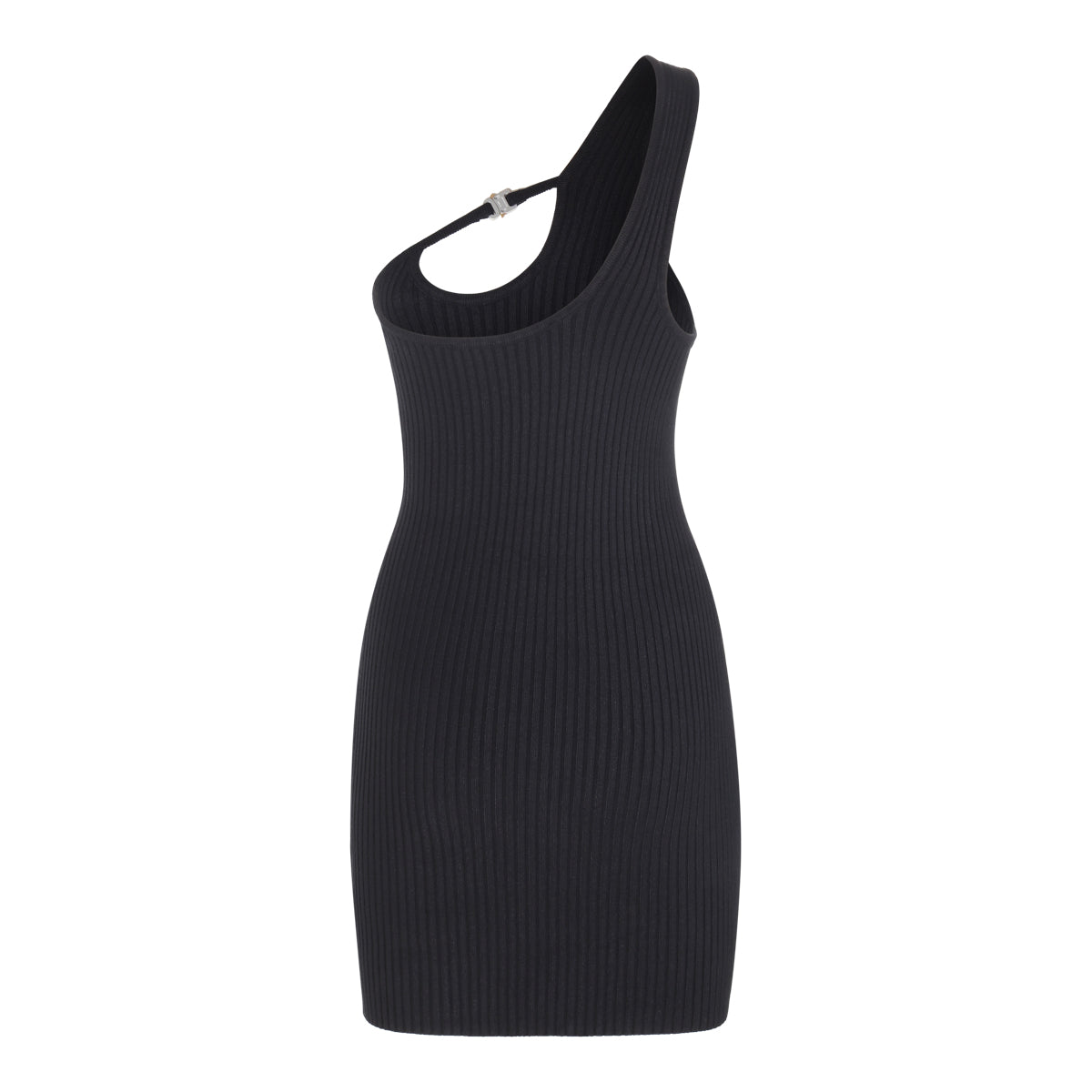 BLACK VISCOSE STRETCH MINI DRESS