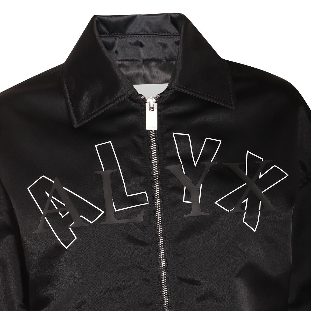 BLACK NYLON LOGO BOMBER JACKET