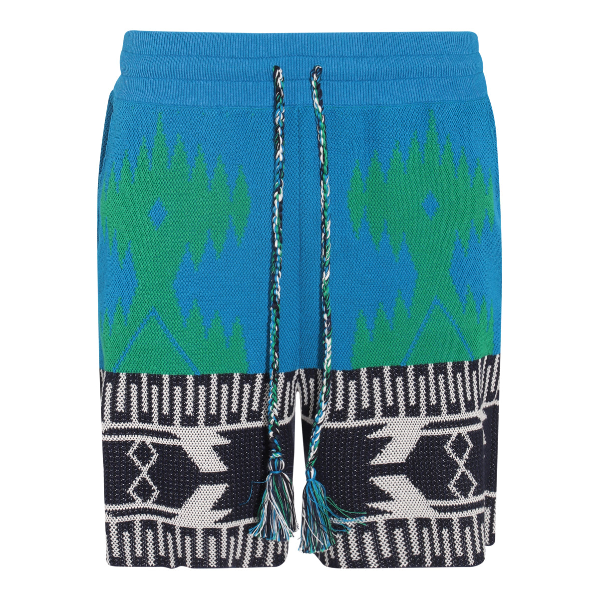BLUE MULTICOLOUR COTTON BLEND SHORTS