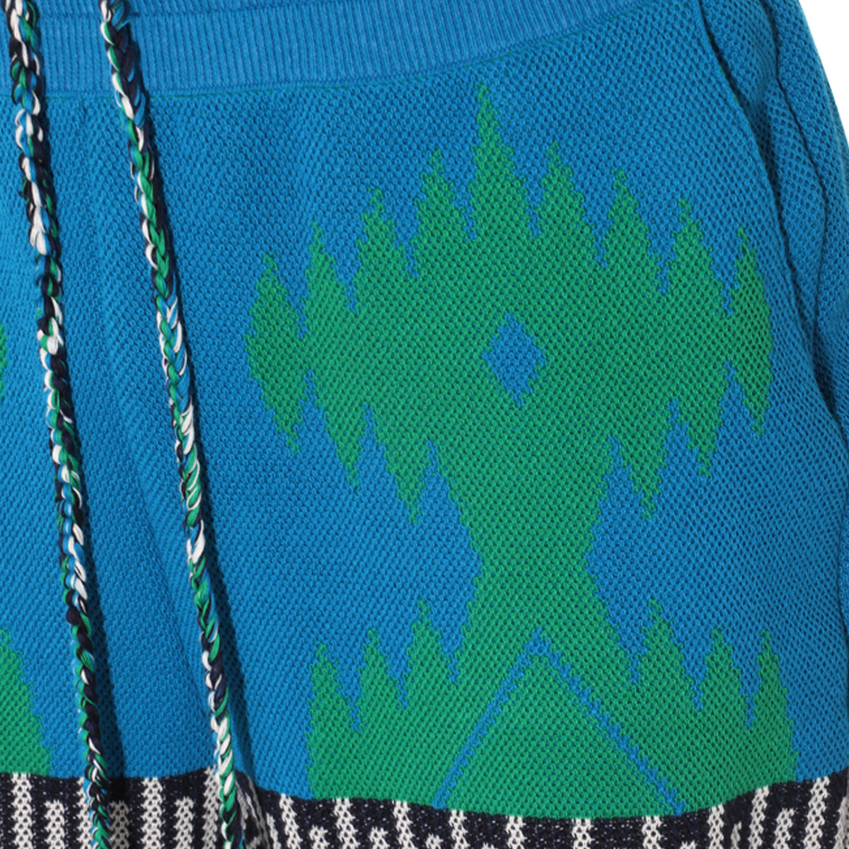 BLUE MULTICOLOUR COTTON BLEND SHORTS