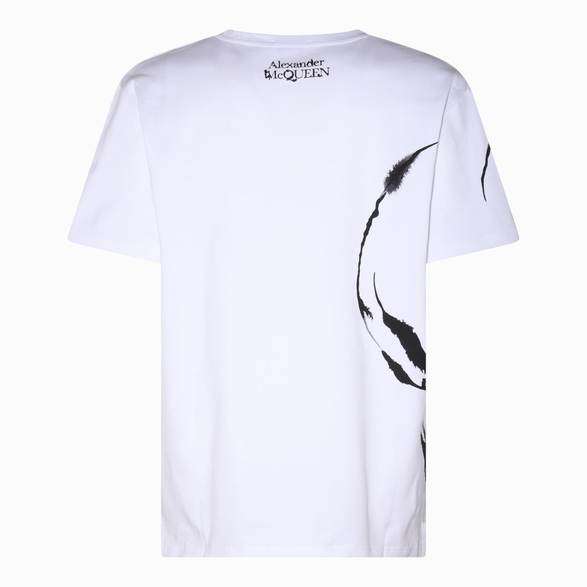 WHITE COTTON WATERCOLOUR SKULL T-SHIRT