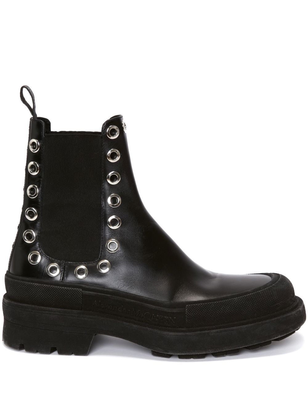 BLACK LEATHER CHELSEA BOOTS