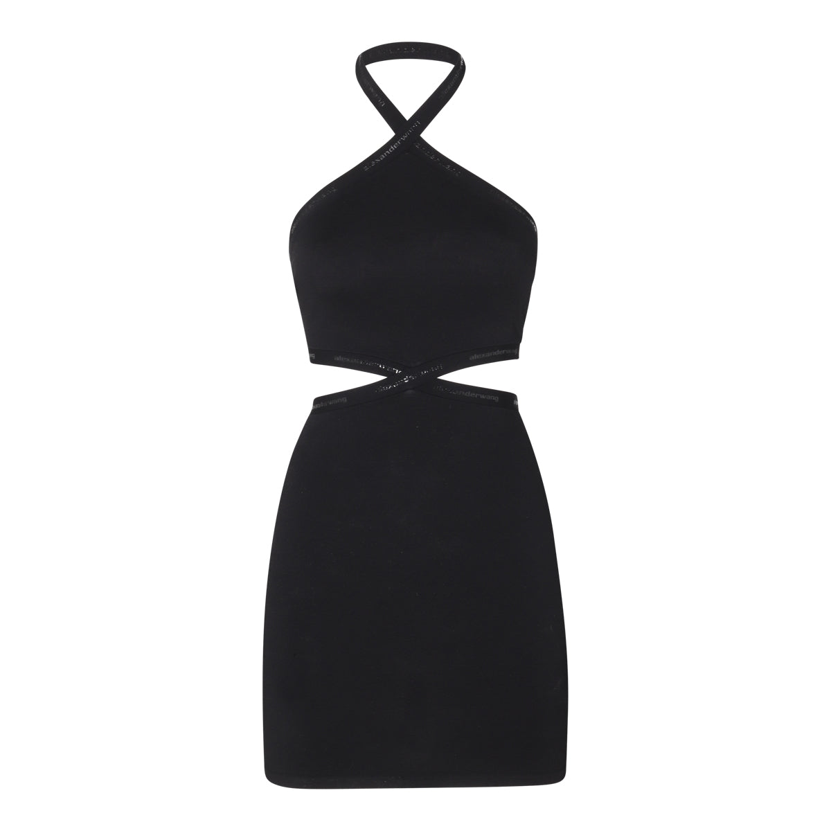 BLACK STRETCH CUT OUT MINI DRESS