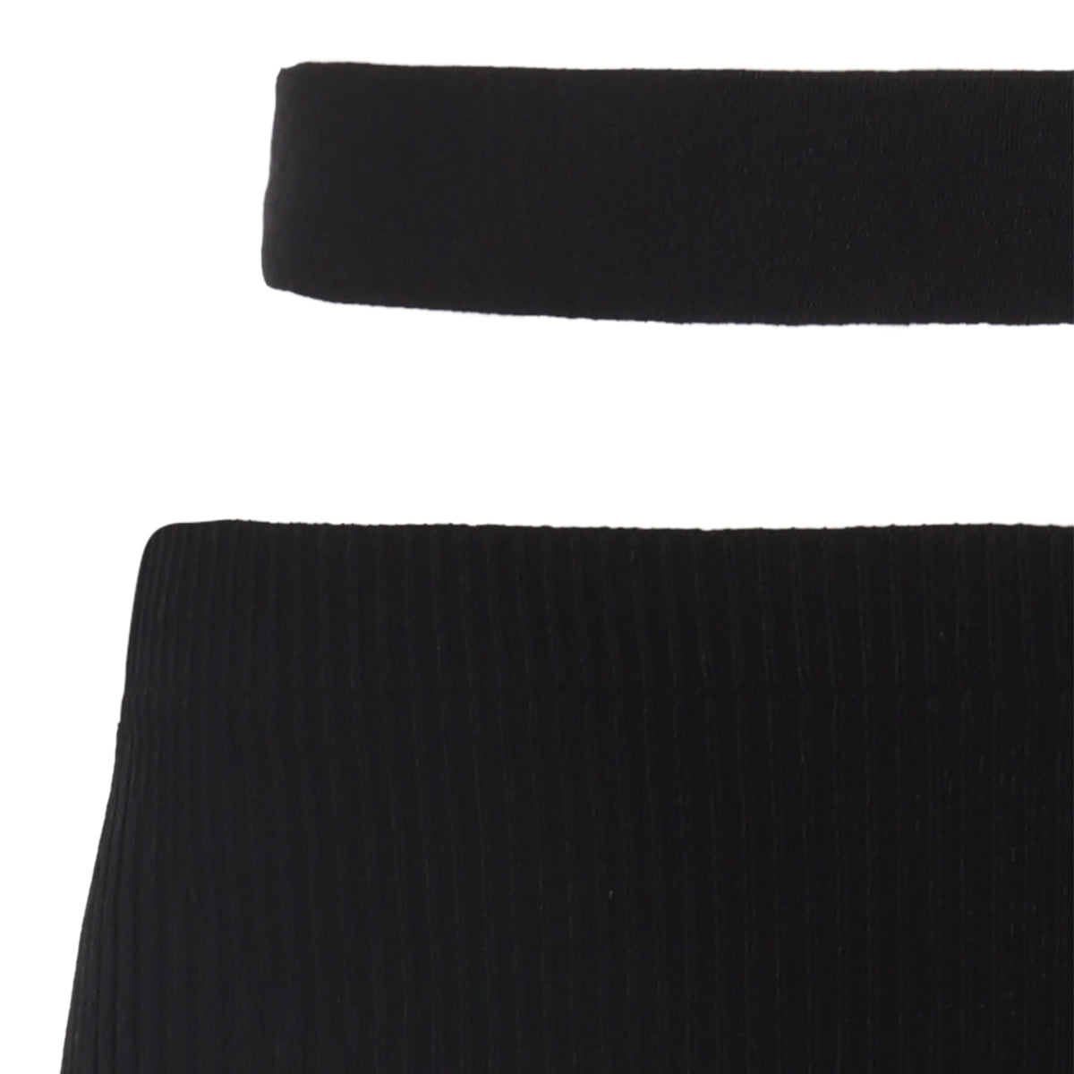BLACK VISCOSE BLEND SKIRT