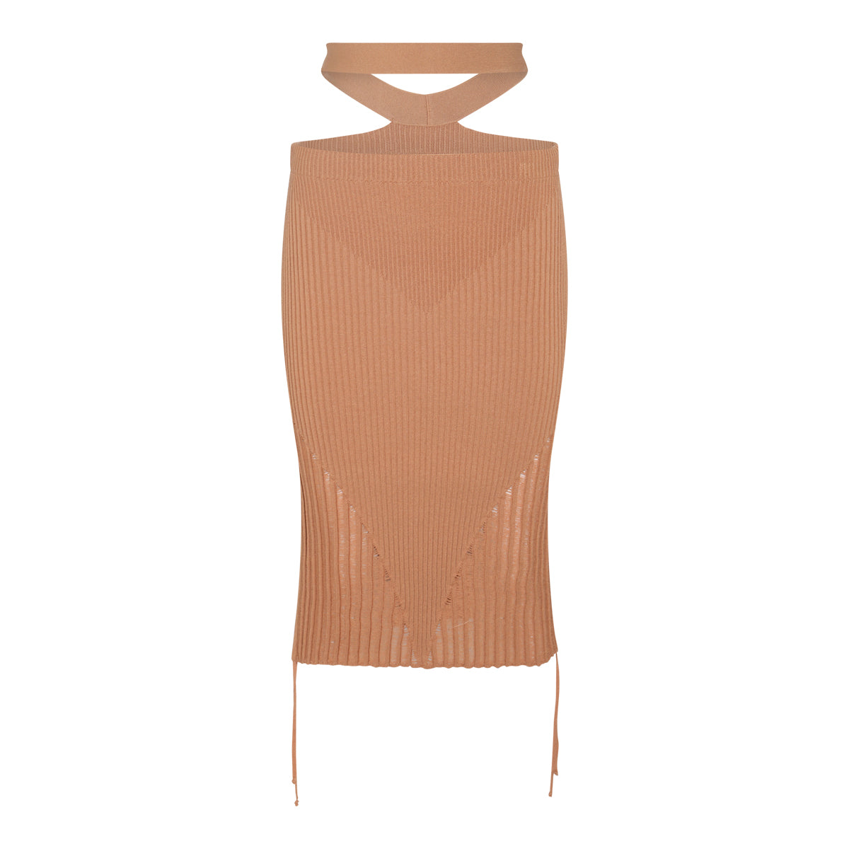 NUDE VISCOSE BLEND SKIRT