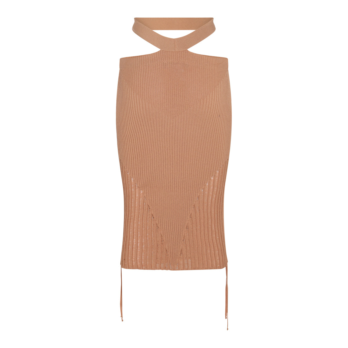 NUDE VISCOSE BLEND SKIRT