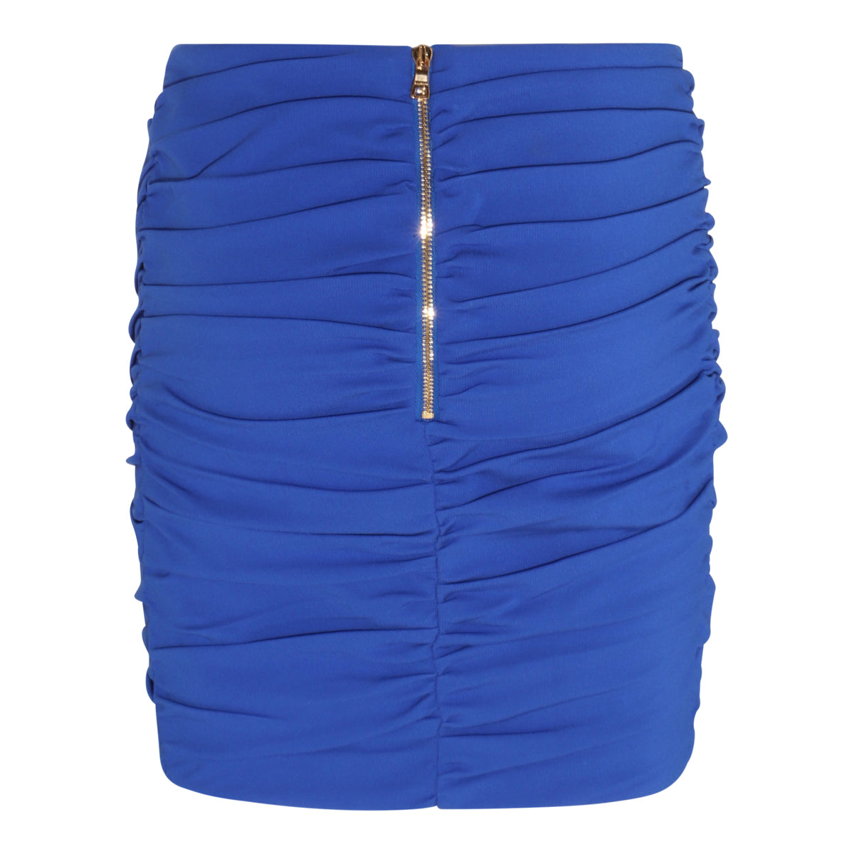 BLUE VISCOSE BLEND SKIRT