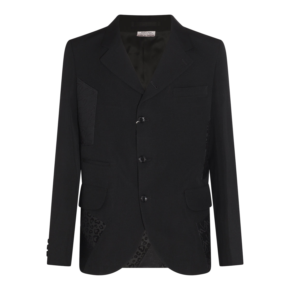 BLACK WOOL AND LINEN BLAZER