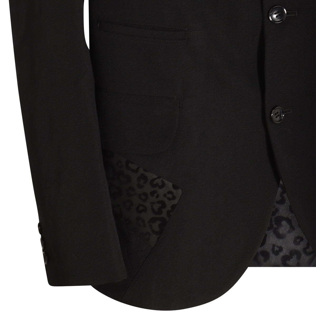 BLACK WOOL AND LINEN BLAZER