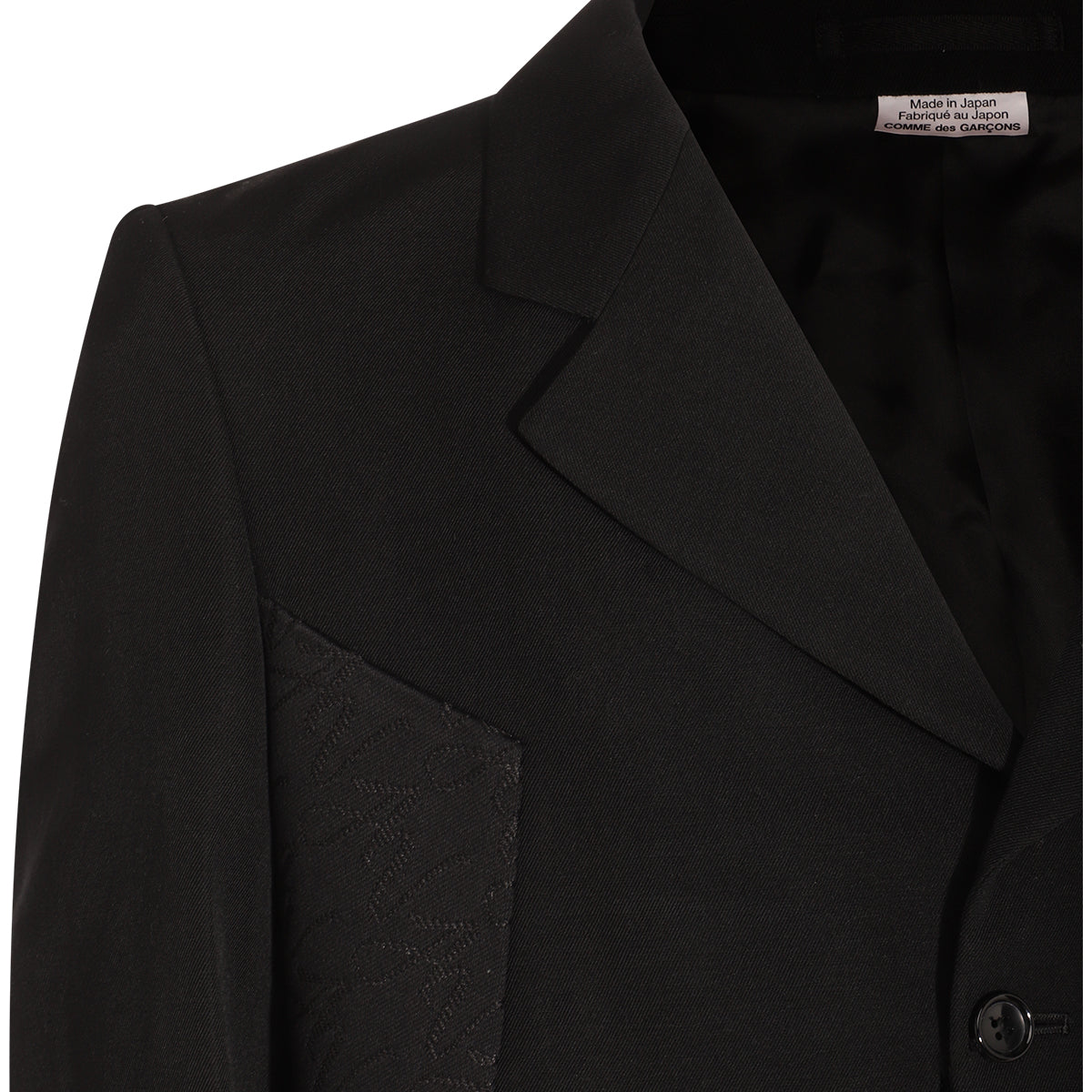 BLACK WOOL AND LINEN BLAZER