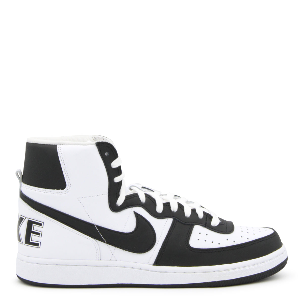 WHITE AND BLACK LEATHER SNEAKERS