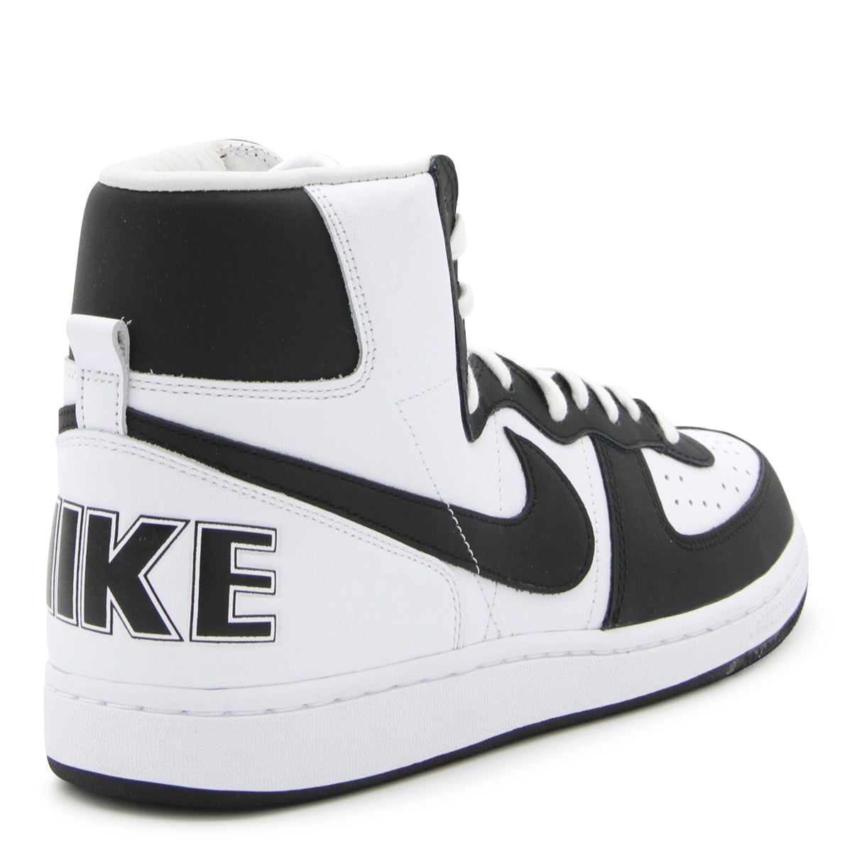WHITE AND BLACK LEATHER SNEAKERS