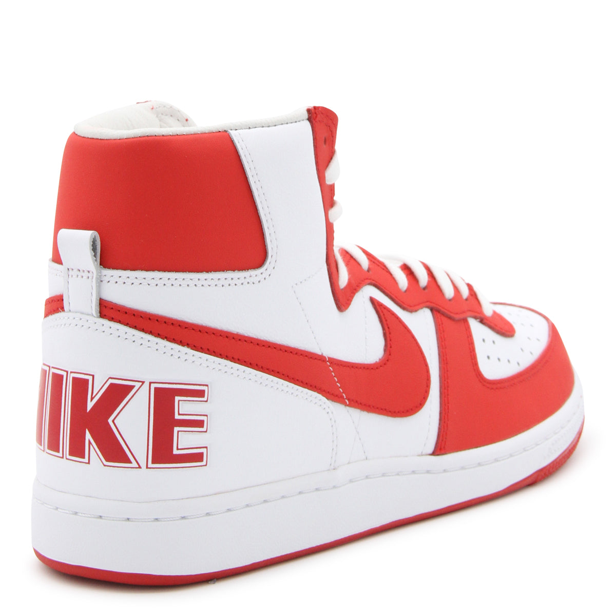 WHITE AND RED LEATHER SNEAKERS