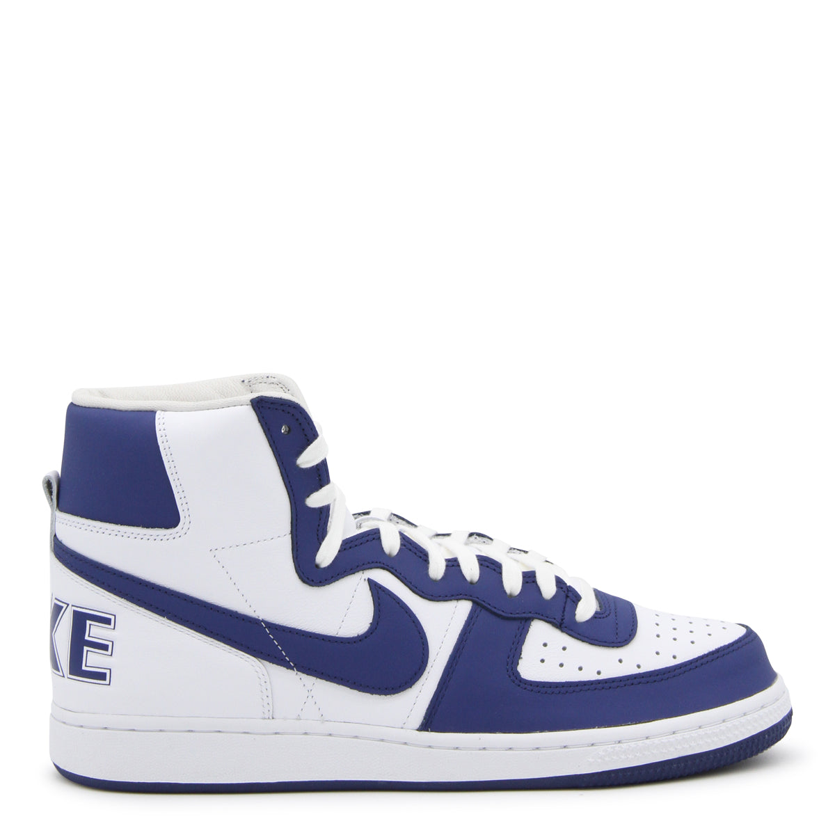 WHITE AND BLUE LEATHER SNEAKERS