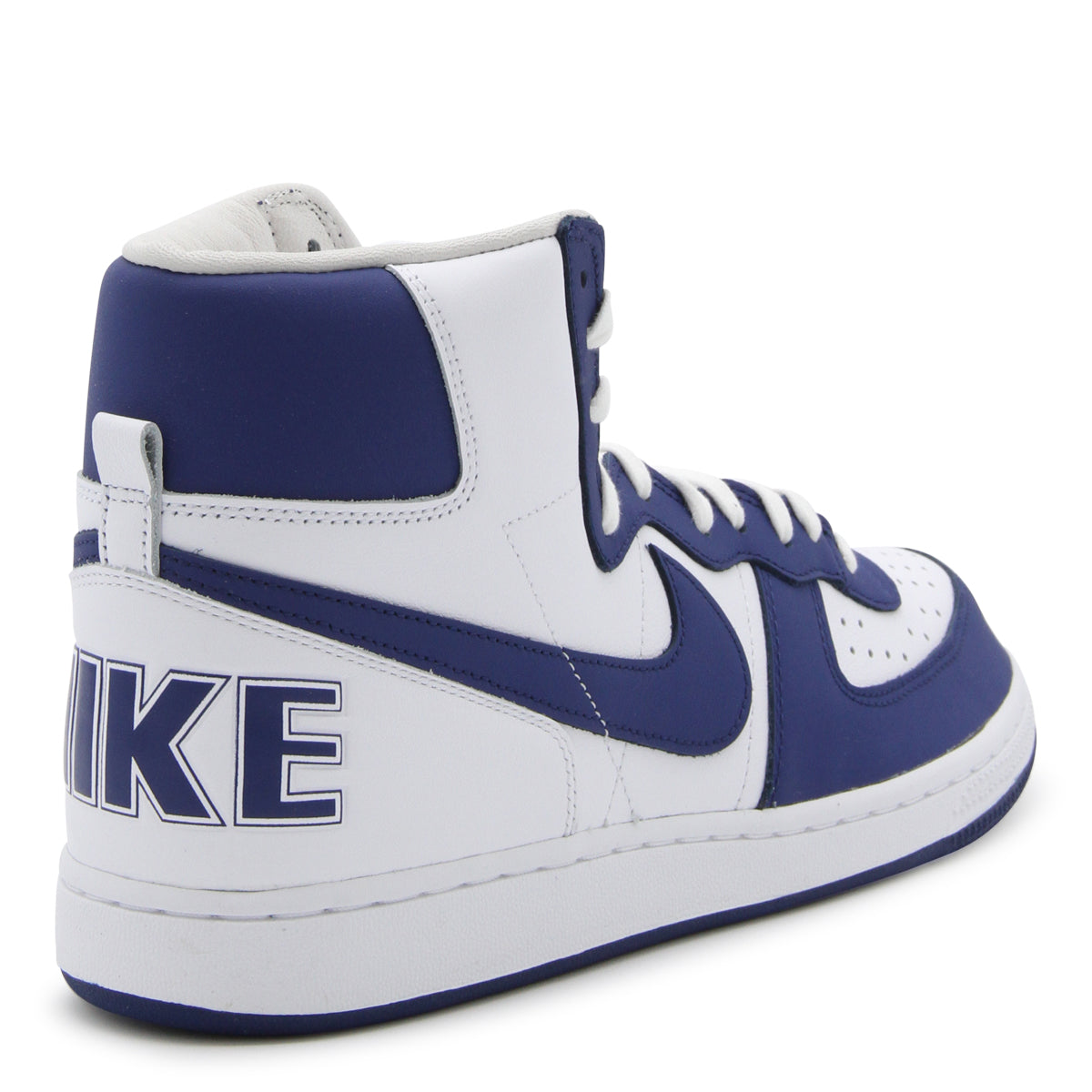 WHITE AND BLUE LEATHER SNEAKERS