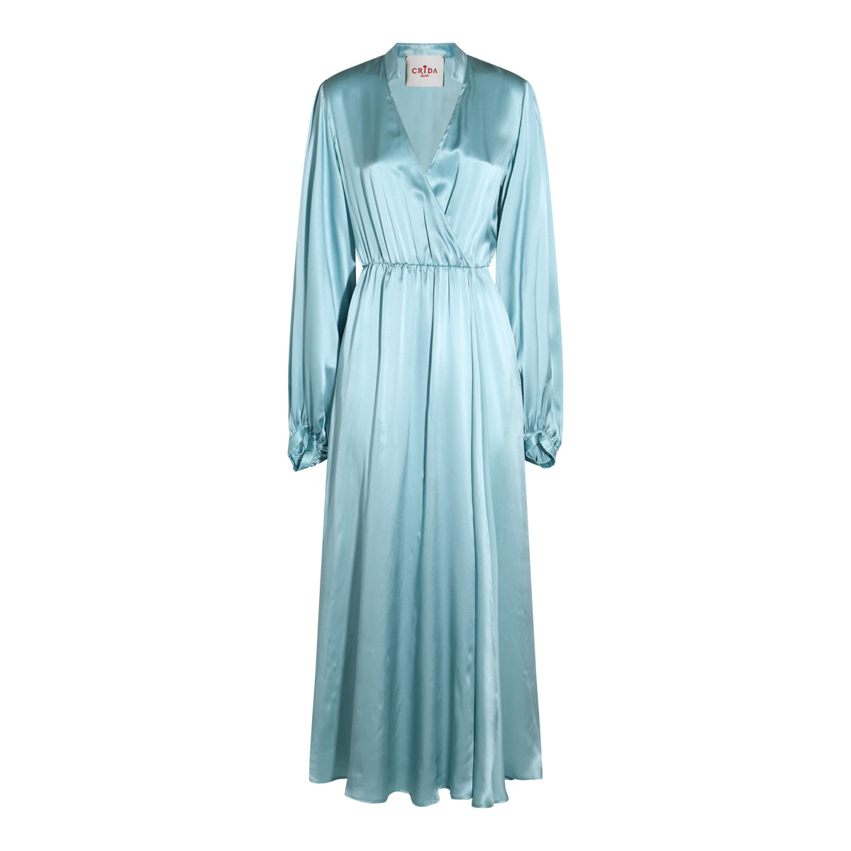 LIGHT BLUE SATIN MATERA LONG DRESS