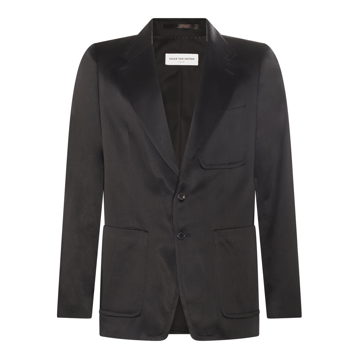 BLACK COTTON BLEND BLAZER