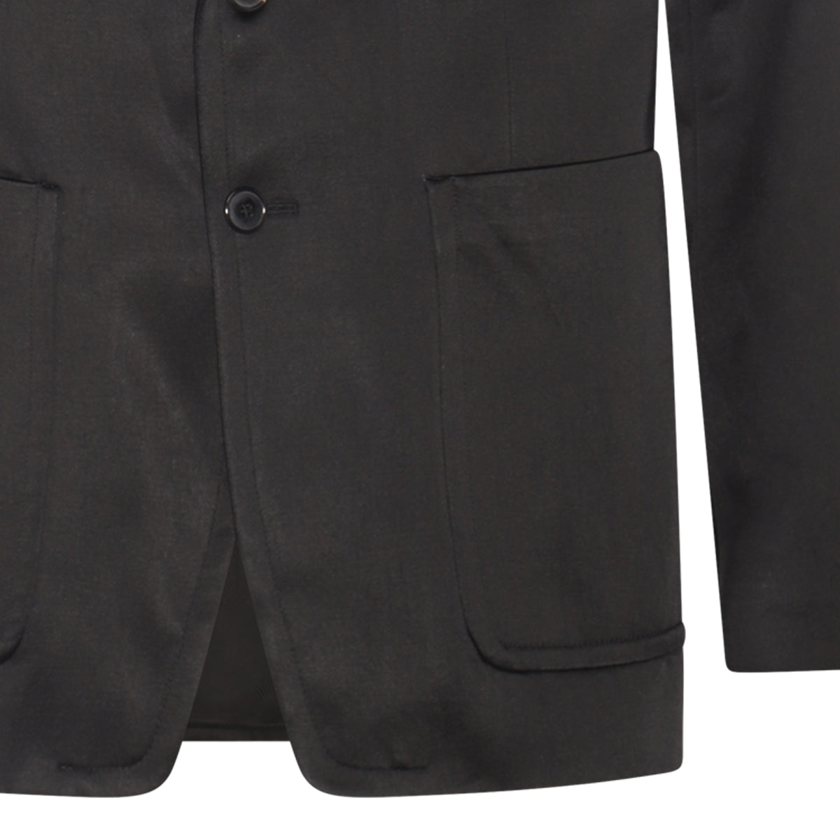 BLACK COTTON BLEND BLAZER